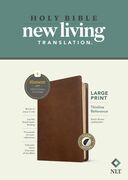 NLT Large Print Thinline Reference Bible, LeatherLike, Indexed, Rustic Brown