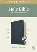 NLT Large Print Thinline Reference Bible, Genuine Leather, Indexed, Navy Blue