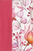 Biblia NTV edición personal letra grande i/piel rosa con flores índice