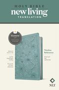 NLT Thinline Reference Bible, LeatherLike, Floral Leaf Teal
