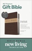 Premium Gift Bible NLT, LeatherLike, Dark Brown/Tan TuTone