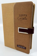 Biblia RVR60 Letre Grande café/beige con broche