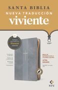 Biblia de referencia en la columna central NTV, letra grande de zíper con Filament Gris con índice