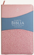 Biblia RVR60 Tamaño Manual Letra Grande i/piel ROSA/AZUL con cierre/índice (Colección Banda)