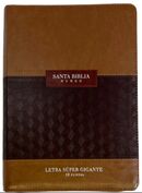 Biblia RVR60 súper gigante letra 19 puntos i/piel con cierre/índice marrón dos tonos