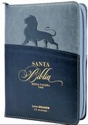 Biblia RVR60 portátil Letra Grande 11 puntos con cierre/indice negro/gris León