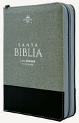 Biblia RVR60 portátil Letra Grande 11 puntos con cierre/indice Negro/gris (COMBI JEAN)