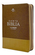 Biblia RVR60 portátil Letra Grande 11 puntos con cierre/indice Café/Café (COMBI JEAN)