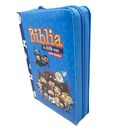 Biblia RVR60 Mi Gran Viaje Portátil Letra GRande I/piel azul balones con cierre