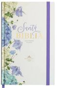Biblia RVR60 tamaño manual letra grande tapa dura con elástico lila floral