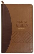 Biblia RVR60 tamaño manual letra grande i/piel dos tonos marrón con cierre/índice