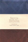 Biblia RVR60 tamaño manual Letra Grande i/piel Tricolor Azul/Gris/Marrón con índice/cierre