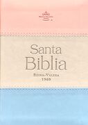 Biblia RVR60 Bolsillo i/piel Tricolor Rosa/Gris/Turquesa con cierre/índice