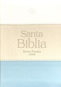 Biblia RVR60 Bolsillo i/piel Tricolor Blanco/Gris/Turquesa con cierre/índice