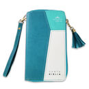 Biblia RVR60 Chequera i/piel turquesa/turquesa/blanco con cierre/índice