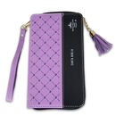 Biblia RVR60 Chequera i/piel Lila/negra con cierre