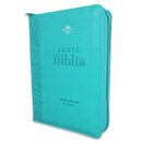 Biblia RVR60 Tamaño compacto Letra Grande 12 puntos i/piel turquesa floral con cierre