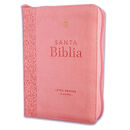 Biblia RVR60 Tamaño compacto Letra Grande 12 puntos i/piel rosa floral con cierre