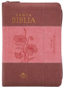 Biblia RVR60 Tamaño Compacto Letra Grande 12 puntos i/piel bicolor Coral/rosa