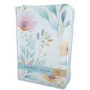 Biblia RVR60 Tamaño compacto Letra Grande 12 puntos i/piel Flores sobre azul cierre/índice Canto Pintado