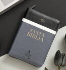 Biblia RVR60 tamaño portátil i/piel Negro/Blanco/Gris con cierre