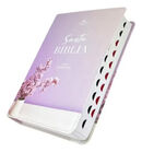 Biblia Letra Grande 12 puntos para Mujer RV1960 imit piel lila jarrón con índice