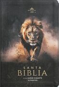 Biblia RVR60 Letra Súper Gigante i/piel  León de Judá canto pintado