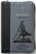 Biblia RVR60 tamaño manual letra Gigante Negro/gris con cierre: Esforzaos