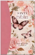 Biblia RVR60 tamaño manual letra Gigante MAriposas vintage con cierre